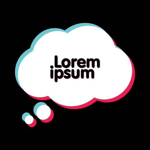 Witte tekstballon met glitch-effect. Moderne vectorillustratie. Banner, prijskaartje, badge, poster in glitch-stijl op donkere achtergrond.