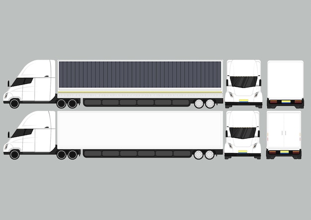 Vector witte toekomstige containervrachtwagen