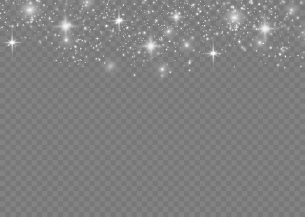 Witte vonken en gouden sterren glitter speciaal lichteffect