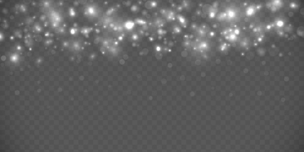 Witte vonken schitteren lichteffect sprankelende stofdeeltjes ster barstte met schittering xmas bokeh vector