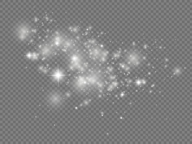 Witte vonken ster glans kerst vonk licht bokeh effect fonkelende stofdeeltjes fonkelen