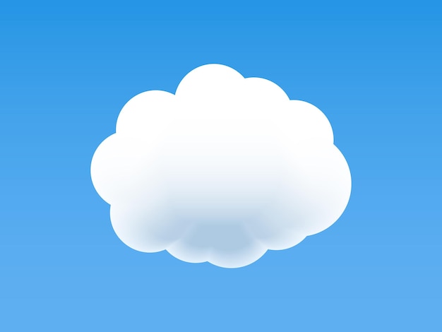 Witte wolk schijnt op blauwe achtergrond Wolk icoon wolk vorm Verschillende vormen wolken