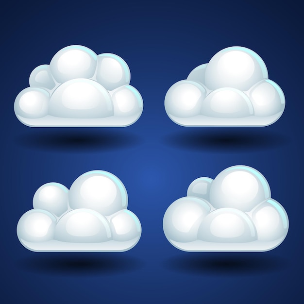 Witte wolken vector icon set