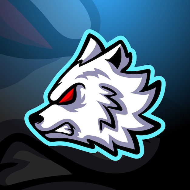 Vector witte wolven mascotte esport illustratie