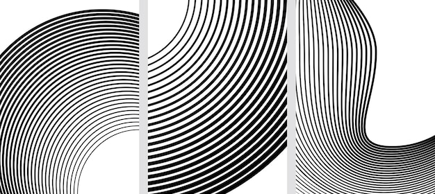 Witte zwarte kleur Lineaire achtergrond Ontwerpelementen Golf van veel grijze lijnen Beschermlaag bankbiljetten certificaten sjabloon Vectorlijnen van verschillende diktes van dun tot dik EPS10