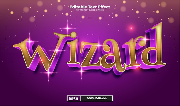 Wizard editable text effect in modern trend style