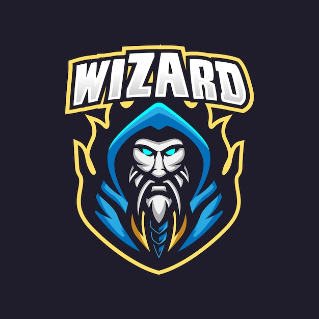 Wizard esport gaming mascotte logo sjabloon