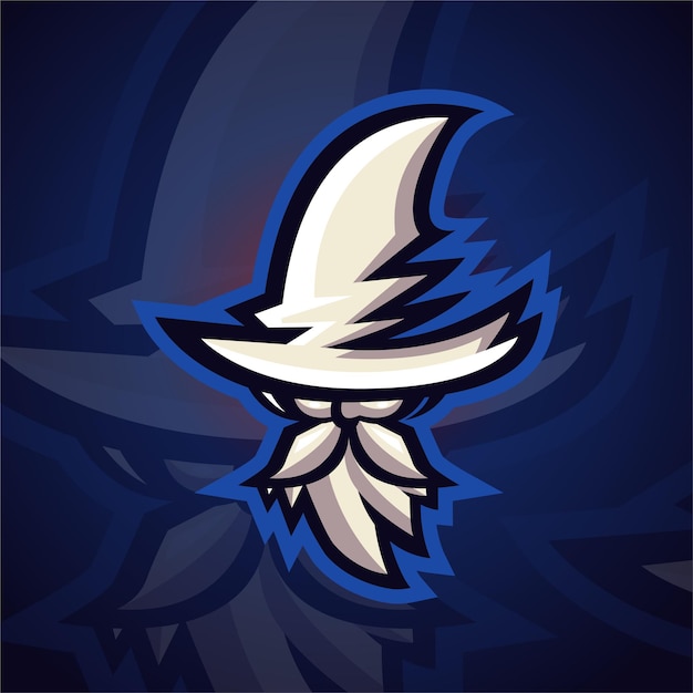 Logo wizard esport per giochi o logo della squadra mascotte