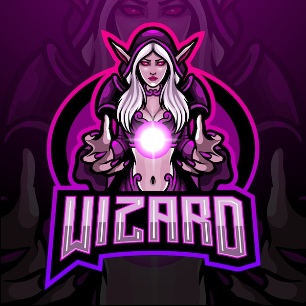 Wizard esport логотип талисман дизайн