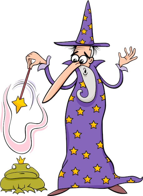 Wizard fantasy cartoon illustration