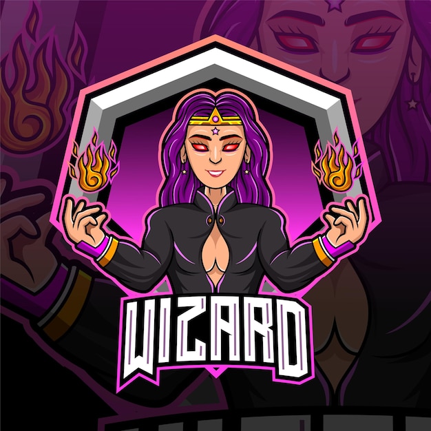 Wizard girls esport mascot logo design