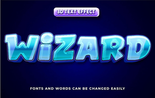 Wizard ice 3d editable text effect style