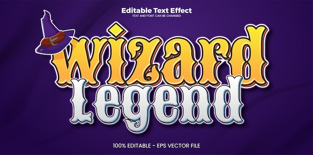 Wizard legend editable text effect in modern trend style