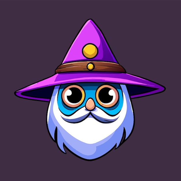 wizard magic hat hand drawn flat stylish mascot cartoon character drawing sticker icon concept