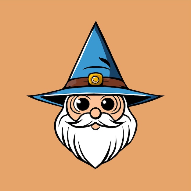 wizard magic hat hand drawn flat stylish mascot cartoon character drawing sticker icon concept