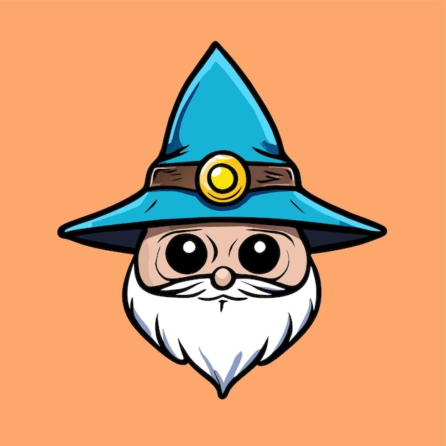 Wizard magic hat hand drawn flat stylish mascot cartoon character drawing sticker icon concept