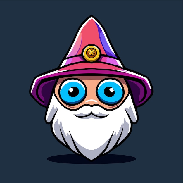 wizard magic hat hand drawn flat stylish mascot cartoon character drawing sticker icon concept