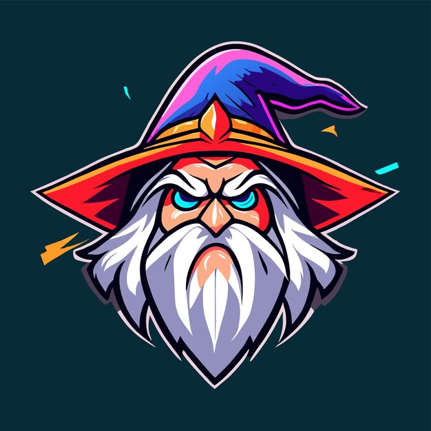 Wizard magic hat hand drawn flat stylish mascot cartoon character drawing sticker icon concept