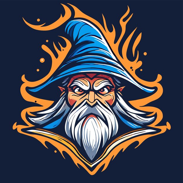 Vector wizard magic hat hand drawn flat stylish mascot cartoon character drawing sticker icon concept