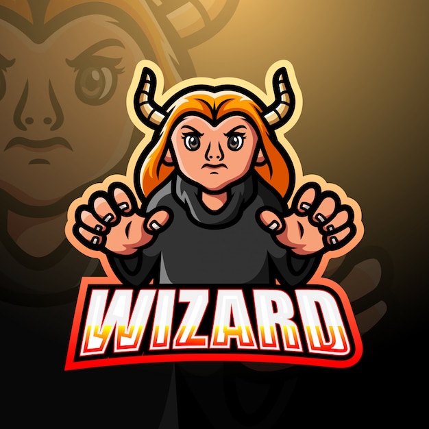 Wizard mascot esport illustration