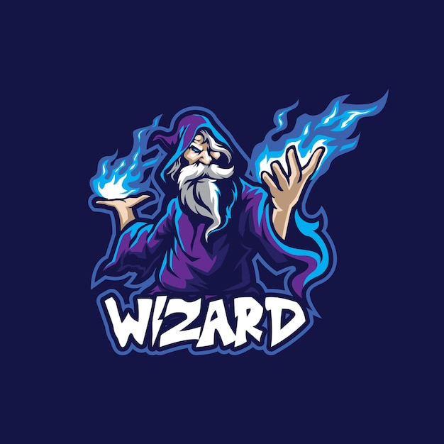 Wizard mascot logo design with modern illustration concept style for badge emblem and t shirt printing Angry wizard illustration for sport and esport team