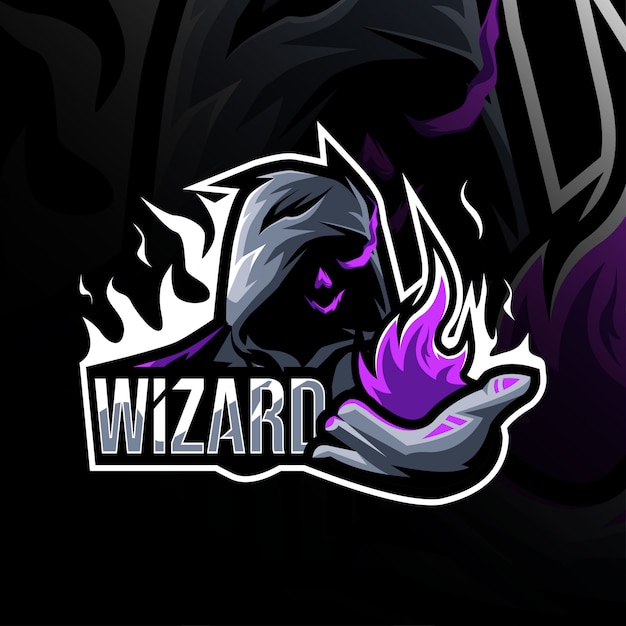 Wizard mascot logo template design