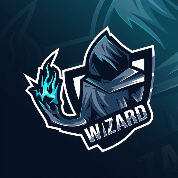 Wizard mascotte logo esport sjabloon