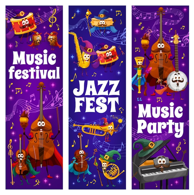 Wizard musical instrument characters music party