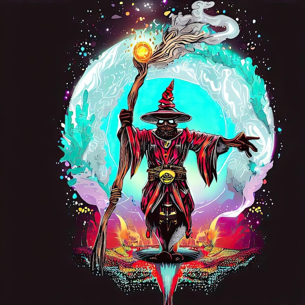 Wizard's Quest Tシャツ 魔法芸術の世界への旅