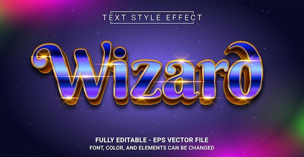 Modello di testo grafico modificabile effetto stile testo wizard