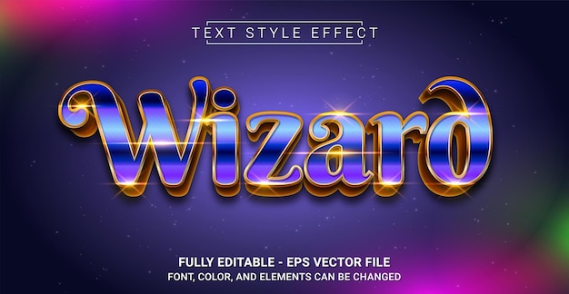 Wizard text style effect editable graphic text template