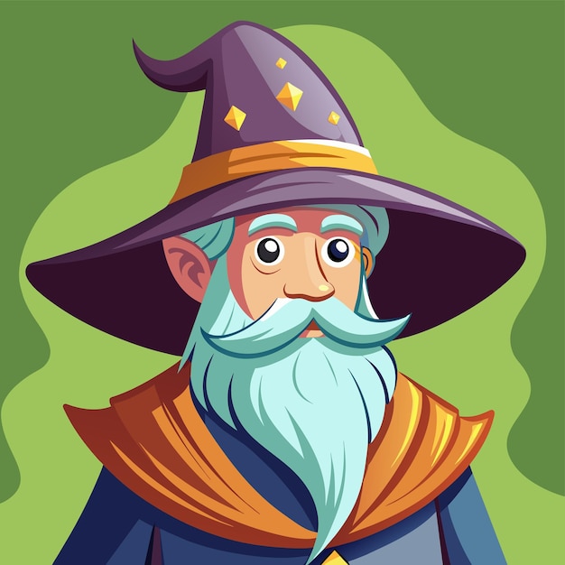 Vector wizards or witches with magic tools hand drawn mascot cartoon character sticker icon concept