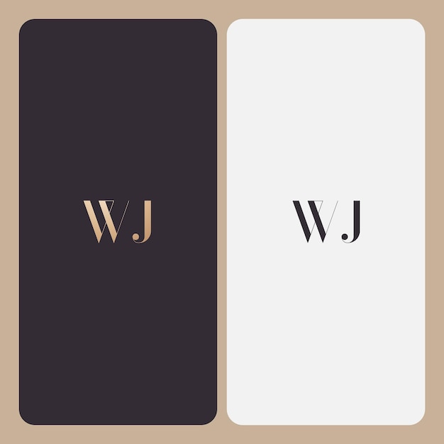 WJ logo design vector image