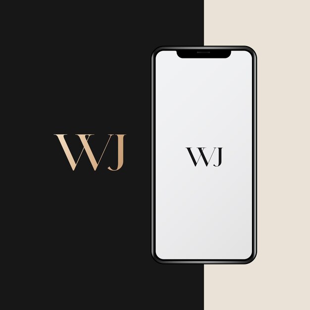 Immagine vettoriale della progettazione del logo wj