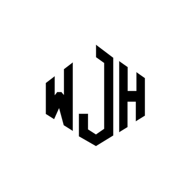 WJH letter logo design with polygon shape WJH polygon and cube shape logo design WJH hexagon vector logo template white and black colors WJH monogram business and real estate logo