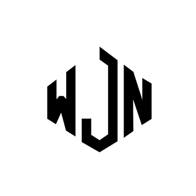 WJN letter logo design with polygon shape WJN polygon and cube shape logo design WJN hexagon vector logo template white and black colors WJN monogram business and real estate logo