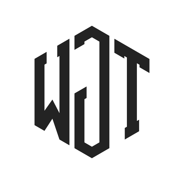 Дизайн логотипа WJT Первоначальная буква WJT Монограмма Логотип с использованием шестиугольной формы