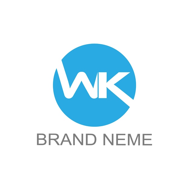 wk logo letter minimal template free vector