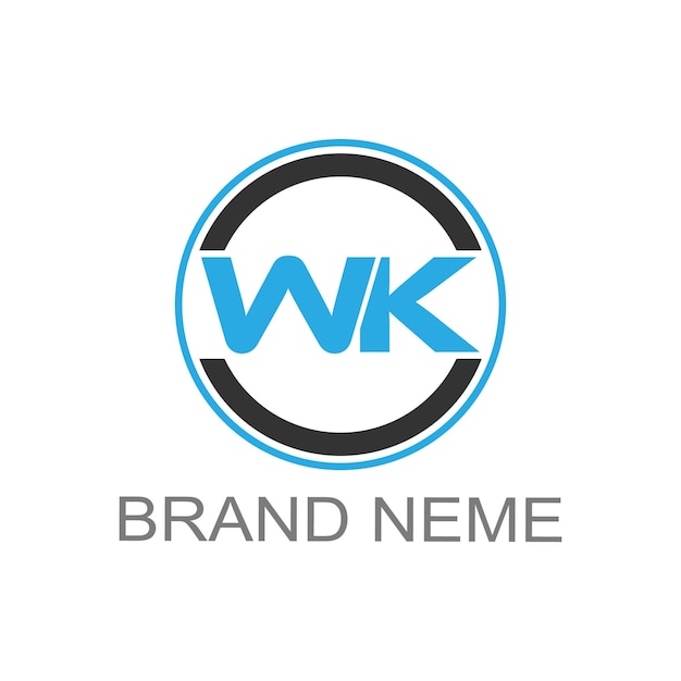 wk logo letter minimal template free vector
