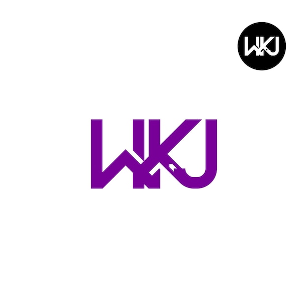 Vector wkj logo letter monogram design