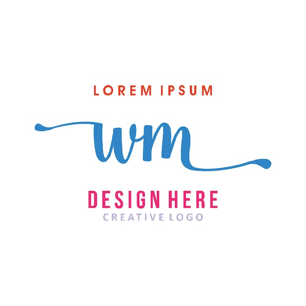 Wm lettering logo is simple easy to understand and authoritative