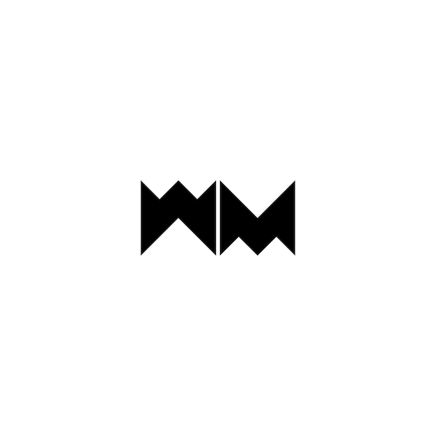 Vector wm monogram logo ontwerp letter tekst naam symbool monochrome logotype alfabet karakter eenvoudig logo