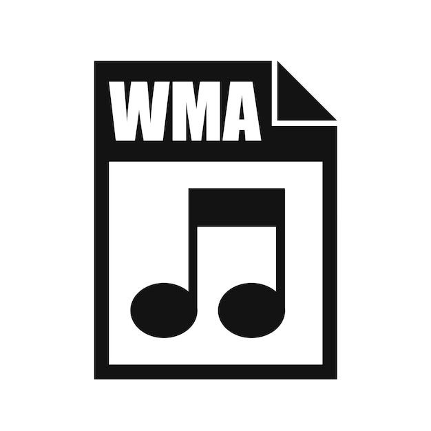 WMA 파일 아이콘 평면 디자인 스타일
