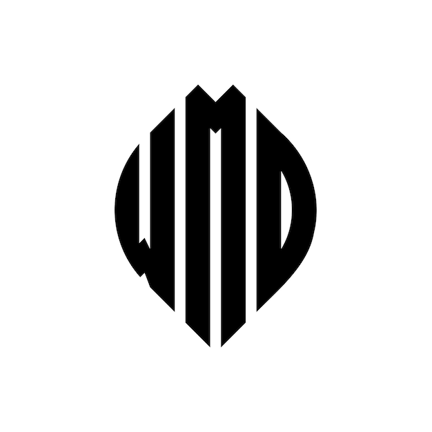 ベクトル wmoのロゴは円とエリプスの形状の wmoエリプス文字で3つのイニシャルが円のロゴを形成しています wmo 円のエンブレムアブストラクトモノグラム文字マークベクトル