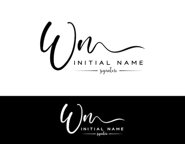 wn initial handwriting signature logo