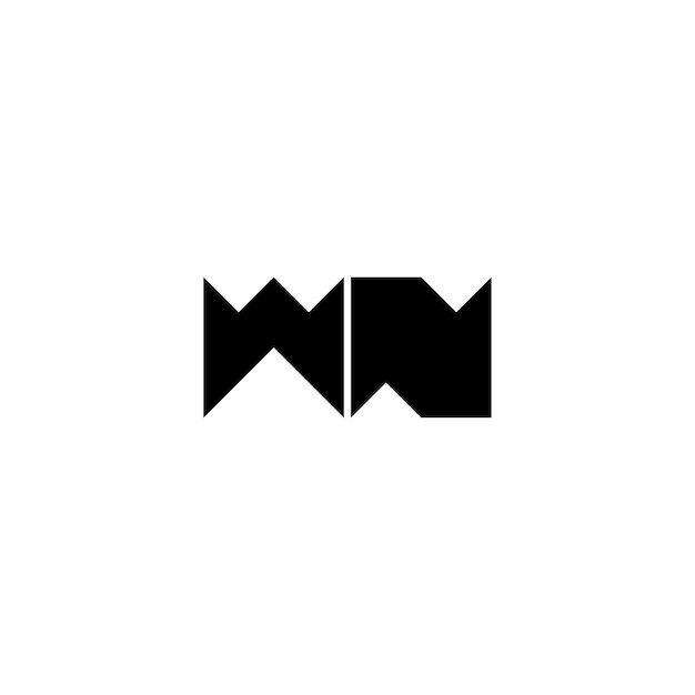 WN монограмма дизайн логотипа буква текст название символ монохромный логотип алфавит символ простой логотип