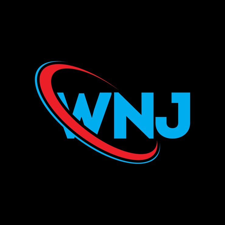 Vector wnj logo wnj letter wnj letter logo design initials wnj logo linked with circle and uppercase monogram logo wnj typography for technology business and real estate brand