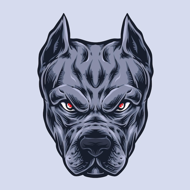 Woede pitbull hoofd vector logo