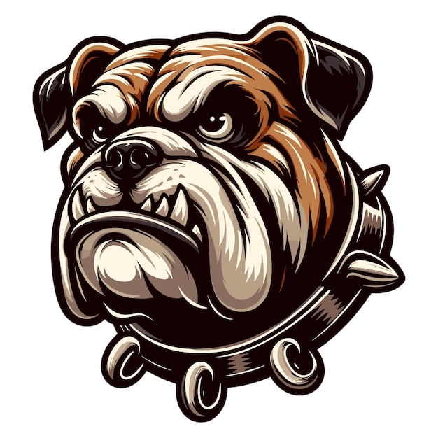 woedende bulldog hoofd vector