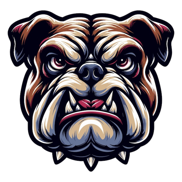 woedende bulldog hoofd vector